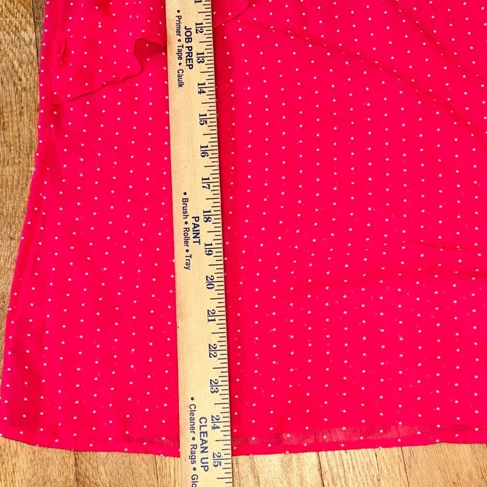 Old Navy Red Sleeveless Polka Dot Tank Top Sheer‎ Size L